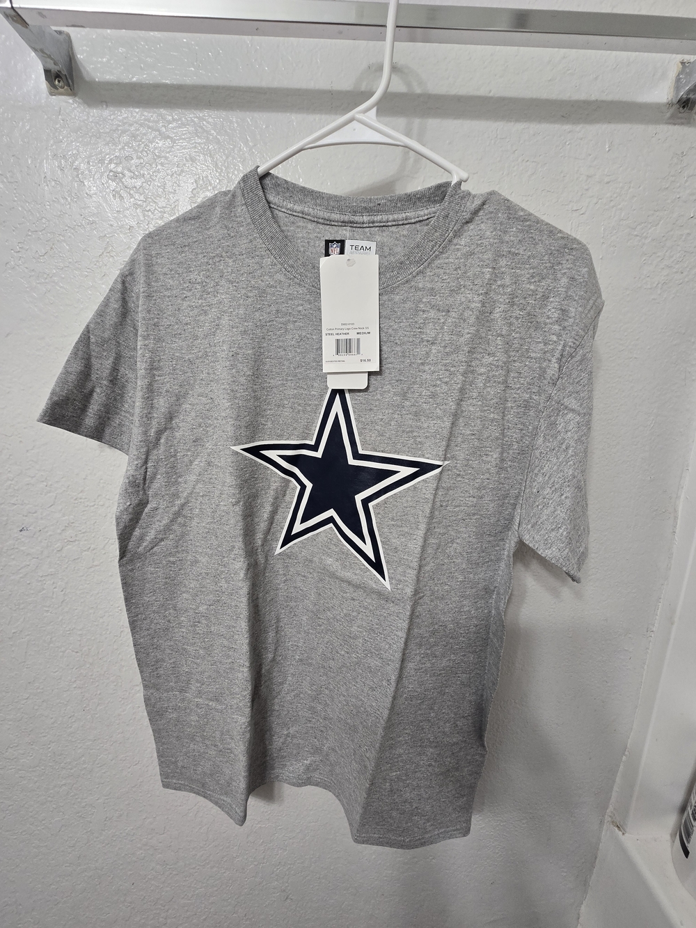NFL Dallas Cowboys Gray Short Sleeve Tee with Navy Star Logo